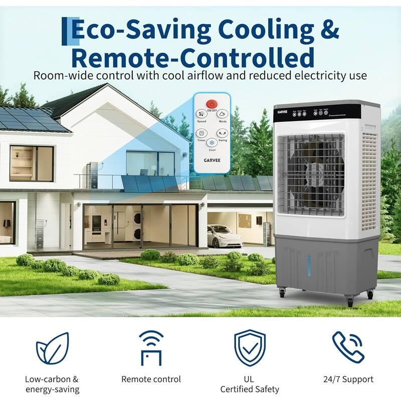 3500 CFM Evaporative Air Cooler, with Remote & Timer