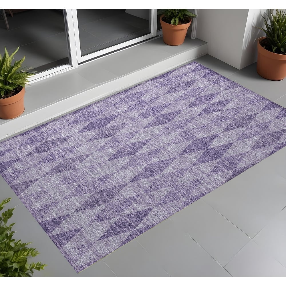 Mafi Modern Geometric Weather Resistant Blended Style Outdoor Rug