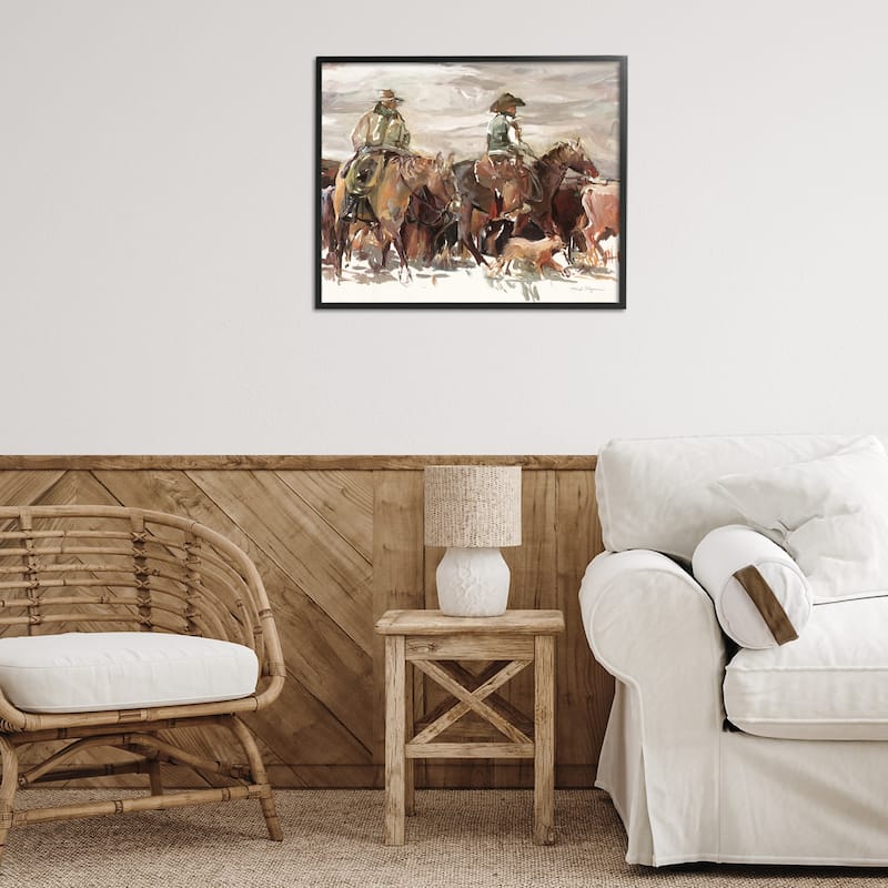 Stupell Round Up Cowboys Framed Giclee Art Design By Marilyn Hageman
