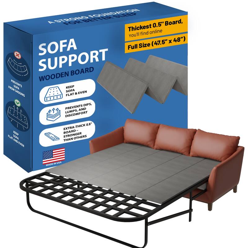 Heavy Duty Sleeper Sofa Bed Support Board, Reinforced Under Cushion Panel, Pull Out Couch Mattress Boards, Easy Installation - Full-Size (48"x47.5")