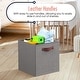 preview thumbnail 13 of 64, Foldable Collapsible Storage Box Bins Linen Fabric Shelf Basket Cube Organizer with Leather Handles - Set of 6