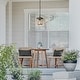 preview thumbnail 16 of 16, Anly Modern Farmhouse Black Gold 1-Light Outdoor Pendant Lights Patio Lantern Lamp - D7" x H12.2"