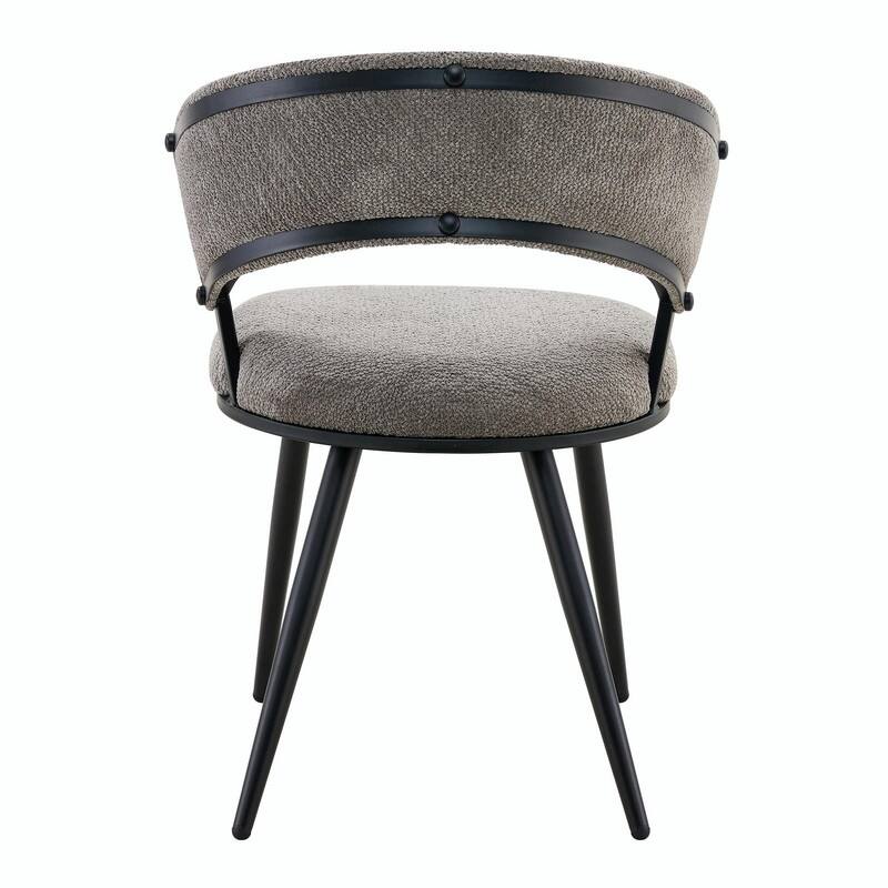 Set of 2 Velvet Dining Chairs with Black Legs, Modern Upholstered Accent Chairs