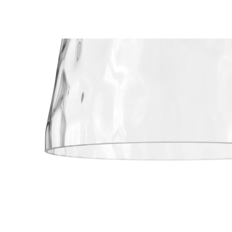 Matte Black 1-Light 8 in. Modern Mini Pendant with Hammered Glass Shade