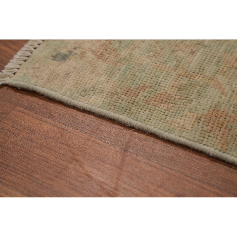 Hand Knotted Oriental 100% Wool Carpet Traditional Floral Green Ziegler Runner Rug - 10' 1'' X 3' 1''