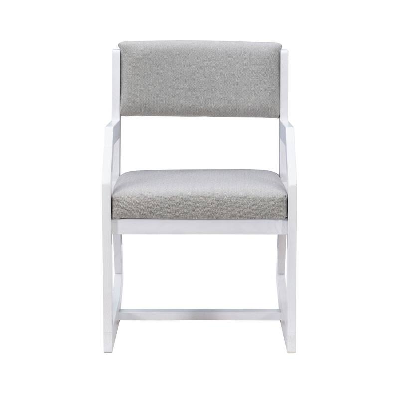 Rothford Solid Wood White Sled Base Accent Chair