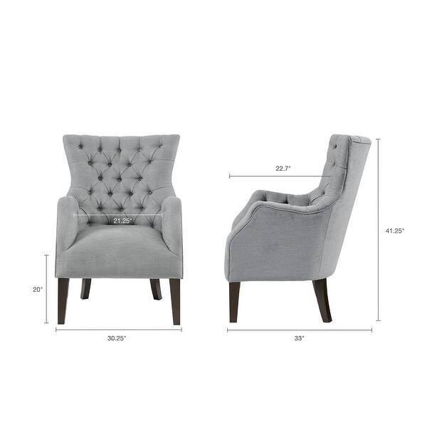 Madison Park Isa Grey Button Tufted Wing Chair Bed Bath & Beyond