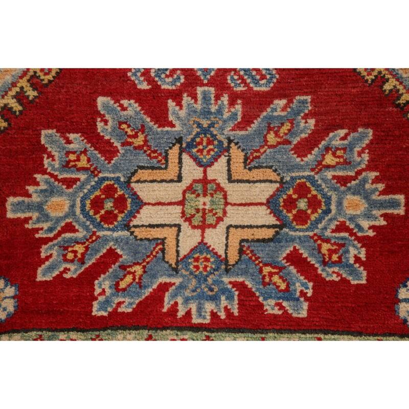 Traditional Red Kazak Accent Rug Hand-Knotted Wool Carpet - 2'8" x 4'1"