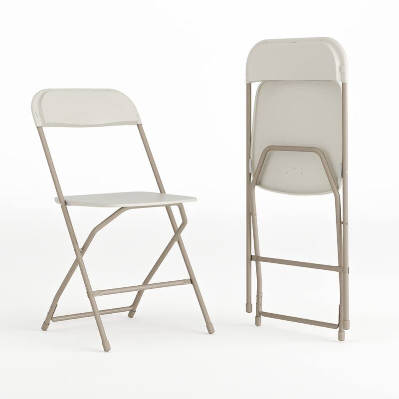 Plastic Folding Chair - 650LB Weight Capacity - Event Chair - Beige