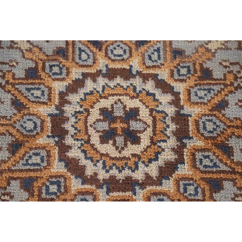 Heriz Serapi Indian Octagon Area Rug Hand-knotted Wool Carpet - 6'0"x 6'1"
