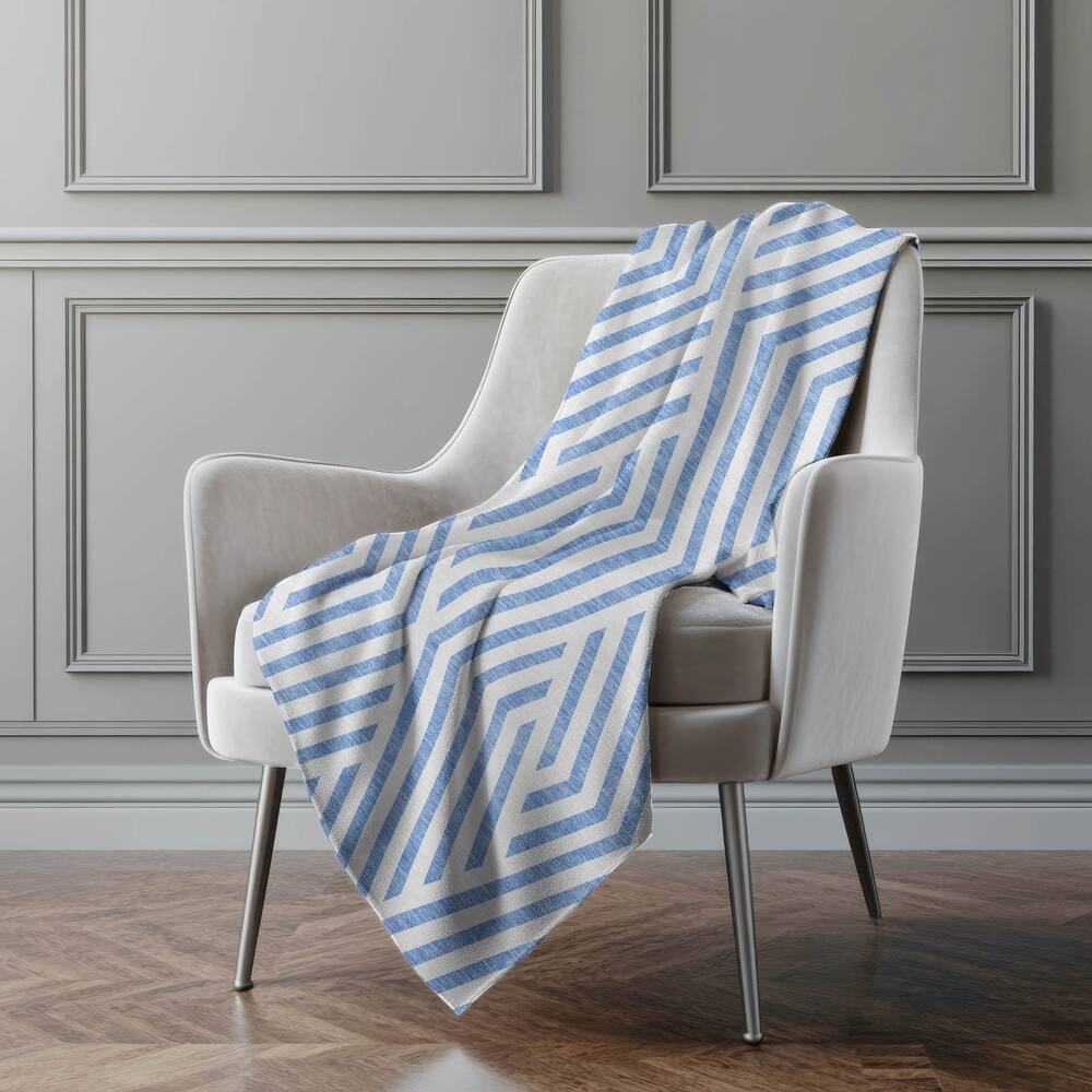 Premium Machine Washable Contemporary Geo Sherpa Throw Blanket