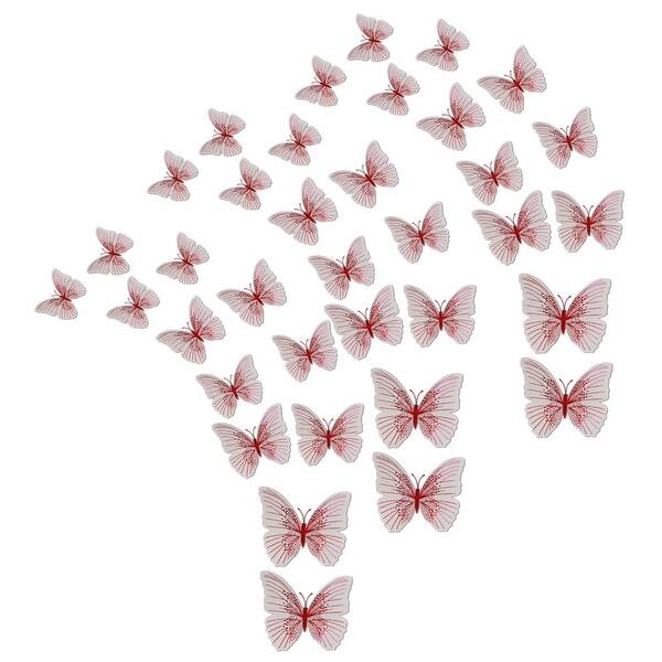 Shop 36pcs 3d Butterfly Wall Decal Art Diy Sticker For Christmas Decoration Red On Sale Free Shipping On Orders Over 45 Overstock 28961426