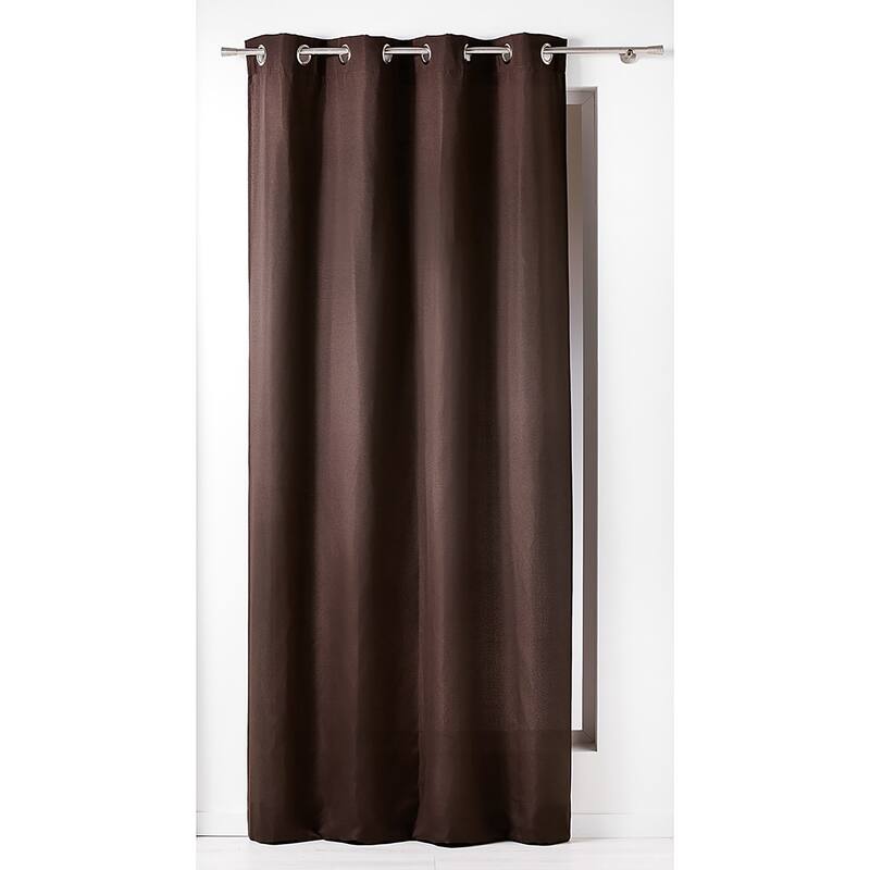 Elegant Window Curtain Panel 100% Cotton Light Filtering Privacy Drapes - 1 Panel - Chocolate