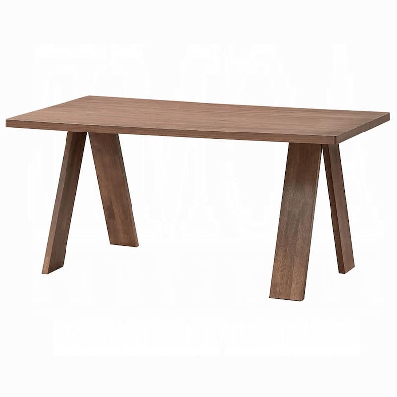 Nory Rectangular Dining Table, Scandinavian Walnut Brown, 63 Inch