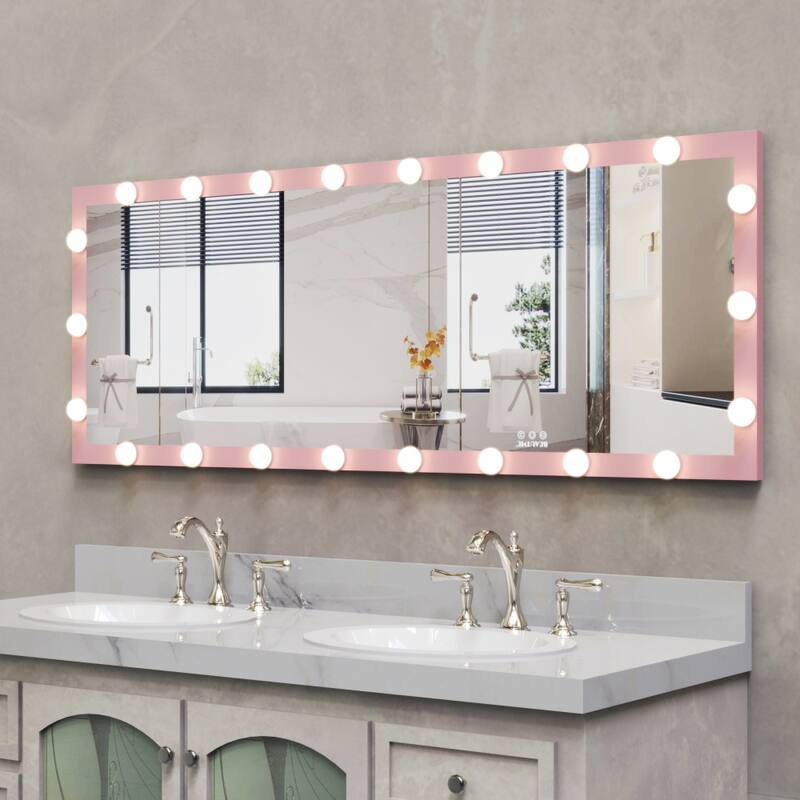 62.6'' x 23.3'' Wall Mounted Full Length Mirror with 3 Color Lights