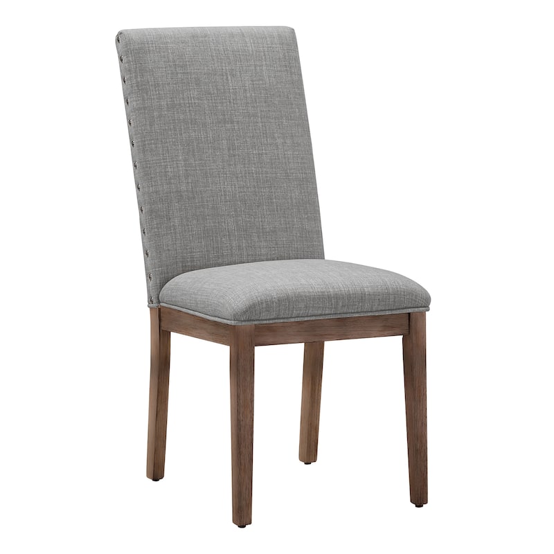 Voyager Nailhead Accent Parson Linen Dining Chair (Set of 2) by iNSPIRE Q Artisan