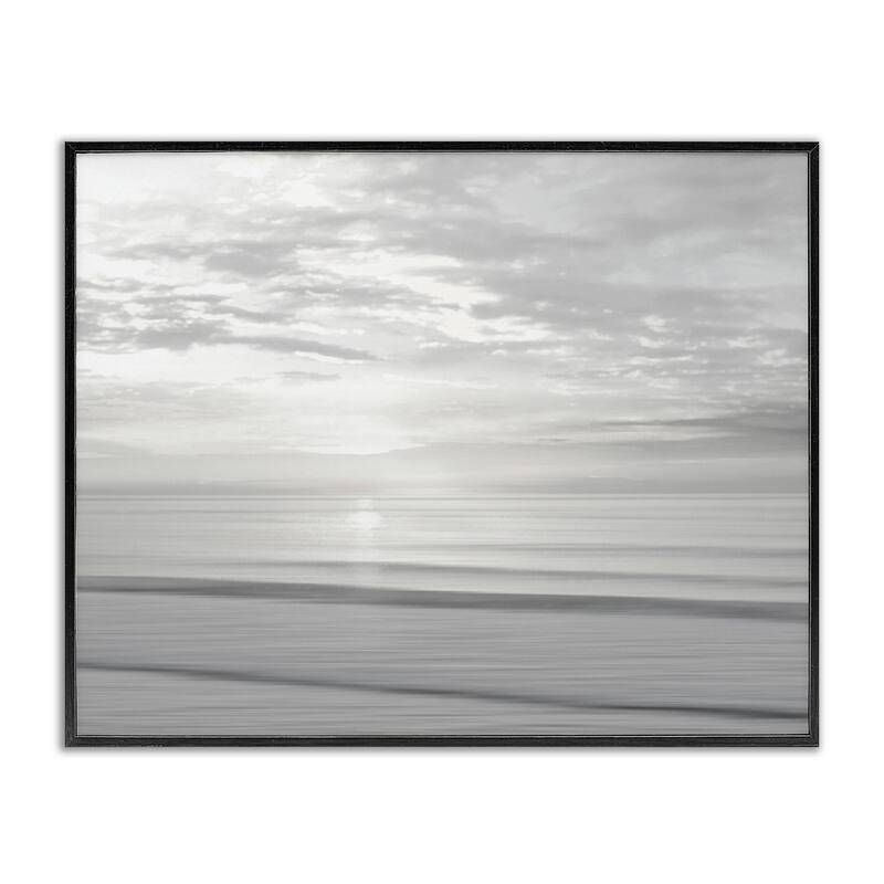 Stupell Soft Serene Beach Reflection Framed Giclee Art Design By Maggie Olsen - 14 x 11 - Black