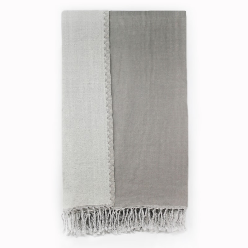 100% Merino Wool Collection Reversible Throws - Silver