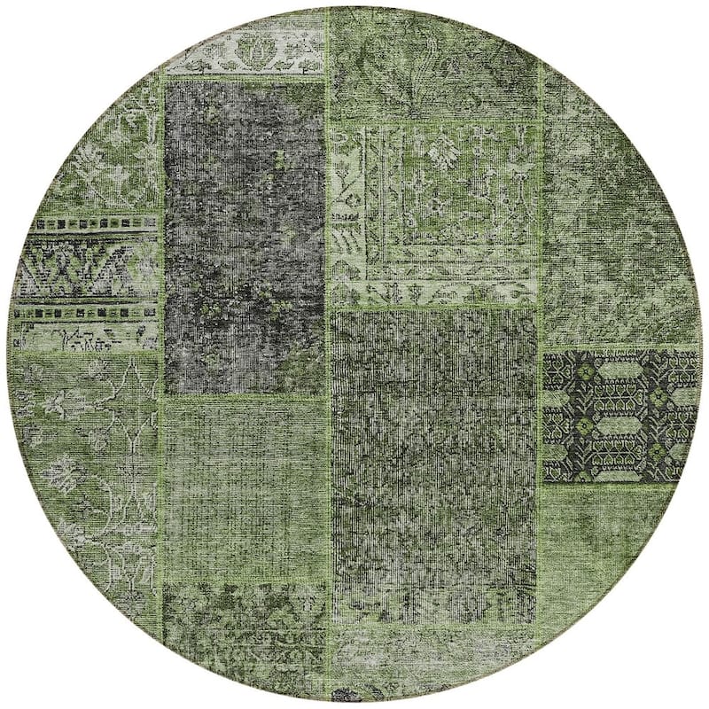HomeRoots Patchwork Transitional Rectangle Outdoor Rug