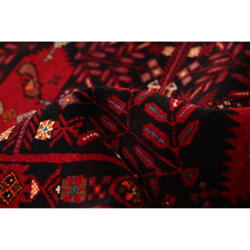 ECARPETGALLERY Hand-knotted Teimani Black, Red Wool Rug - 3'5 x 6'8