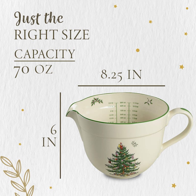 Spode Christmas Tree Batter Jug - 8.25" D x 6" H
