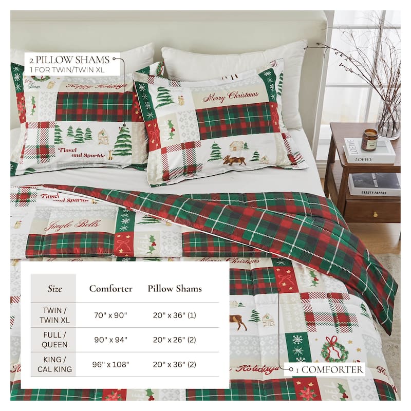 Linery & Co. Holiday Down Alternative Comforter and Sham Set