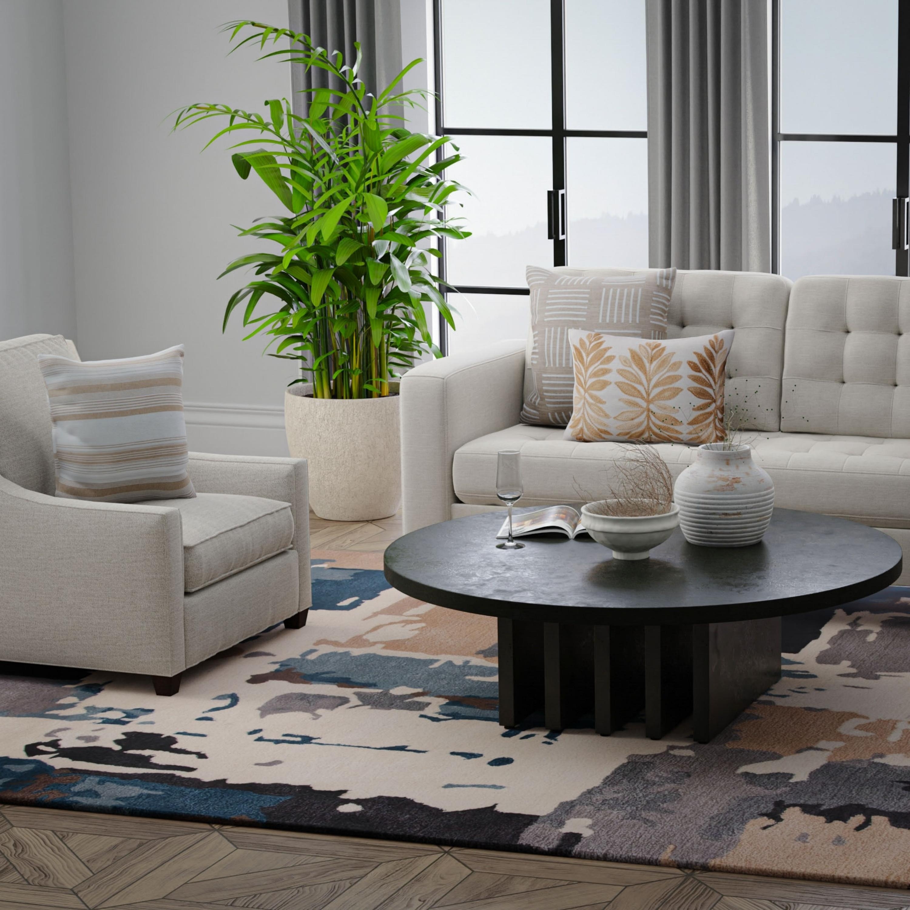 Alora Decor Brisk Dark Teal Hand-tufted Abstract Rug