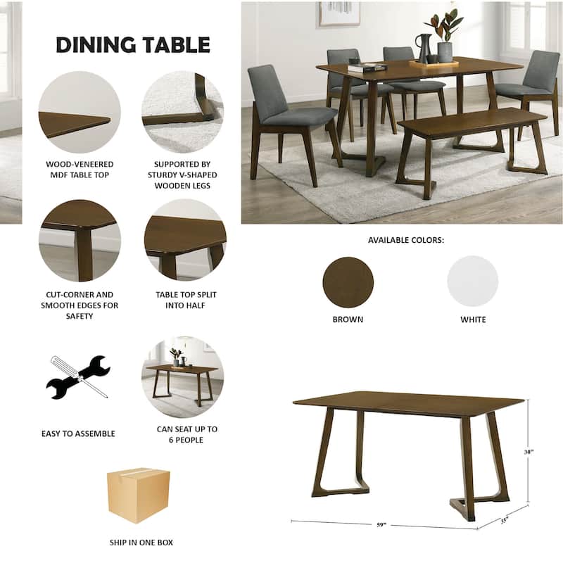 CraftPorch Mid-century Modern Dining Table