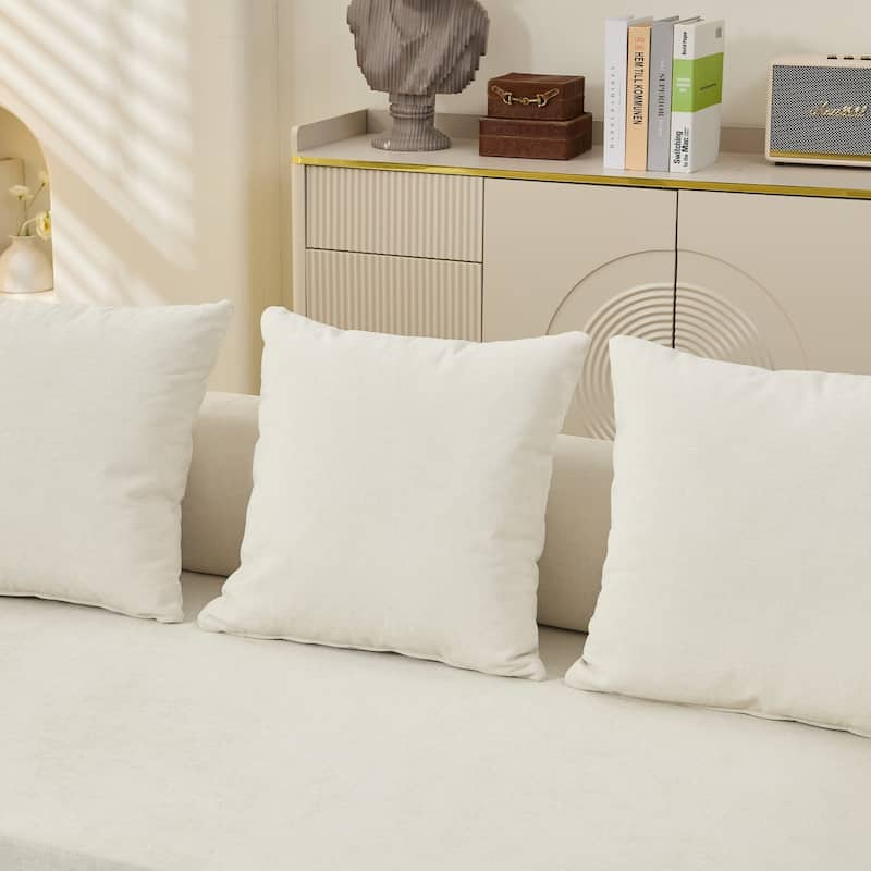 3-Tier Design Convertible Chenille Sofa Bed, Folding Sleeper Floor Sofa with Pillows, No-Assembly Modular Sofa Couch