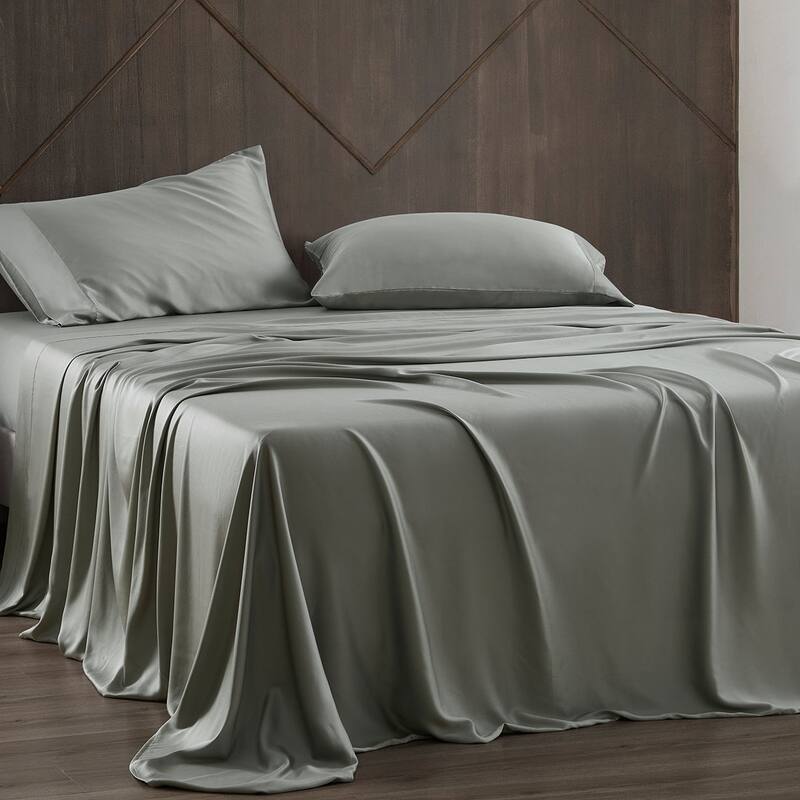 HiEnd Accents Premium 100% Lyocell Silky Soft Modern Contemporary 4 Piece Sheet Set - King - Sage