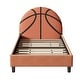 preview thumbnail 4 of 8, Basketball Upholstered Twin Bed, Sport Style, Orange, No Box Spring