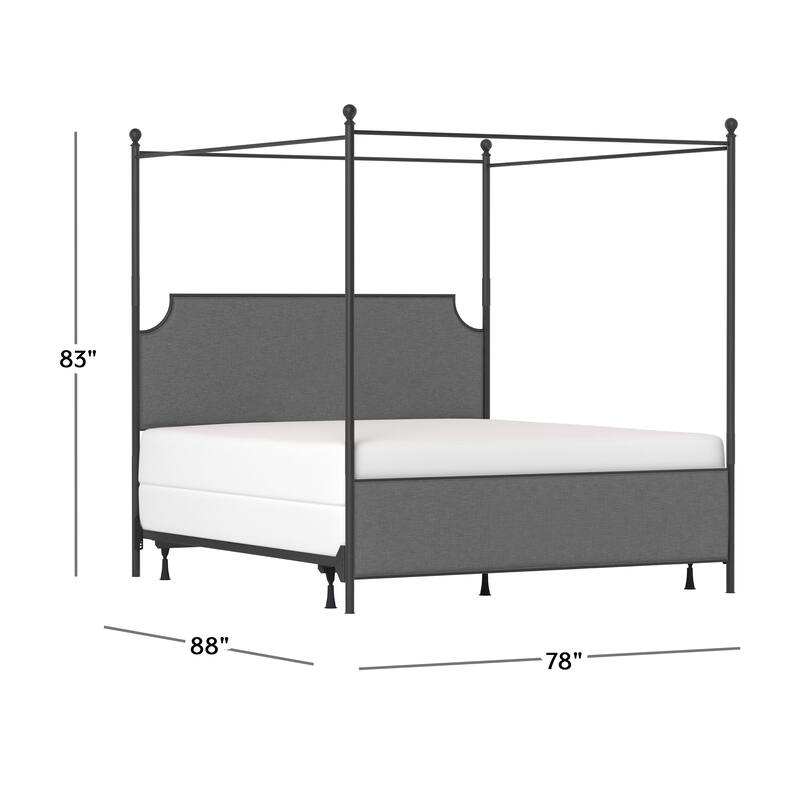 McArthur Metal and Upholstered Canopy Bed