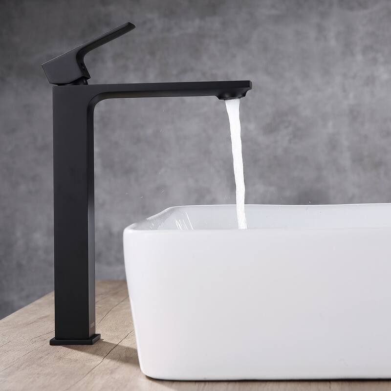 Single Handle Vessel Sink Bathroom Faucet With Pop Up Drain Assembly