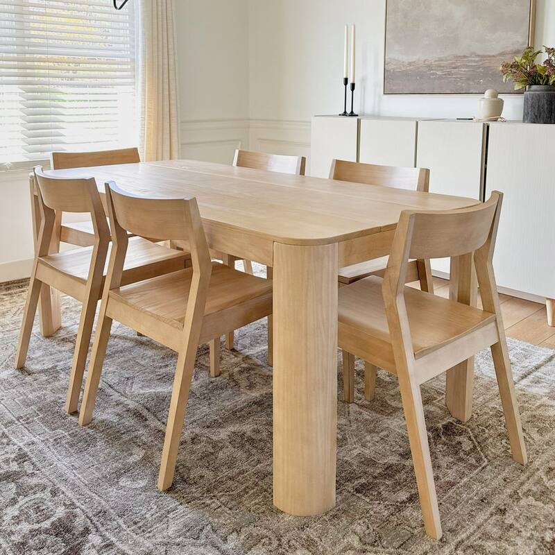 Plank and Beam Modern Solid Wood Dining Chair - Set of 2