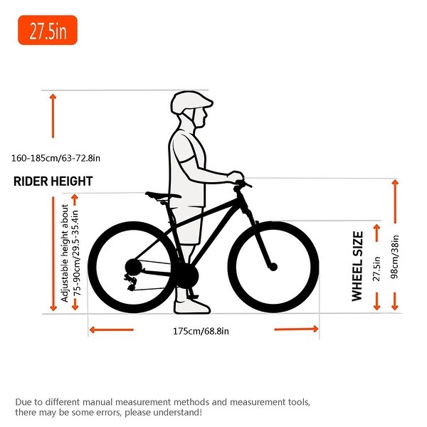 27.5 mountain bike rider height sales