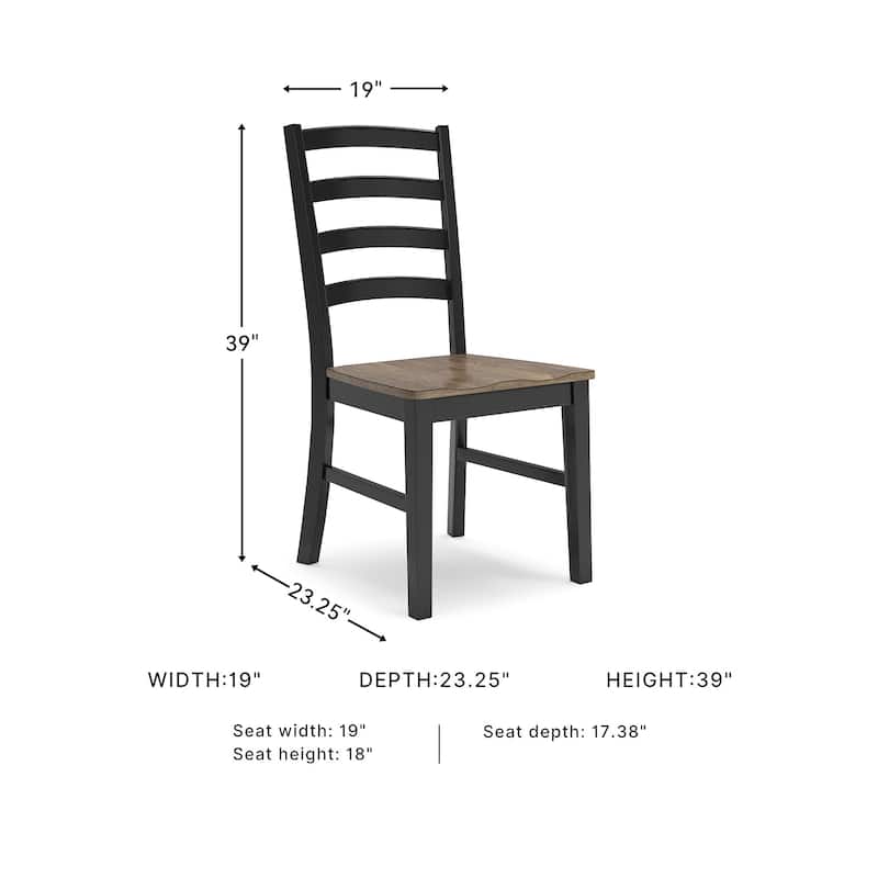 Signature Design by Ashley Wildenauer Brown/Black Dining Chair - 19" W x 23.25" D x 39" H