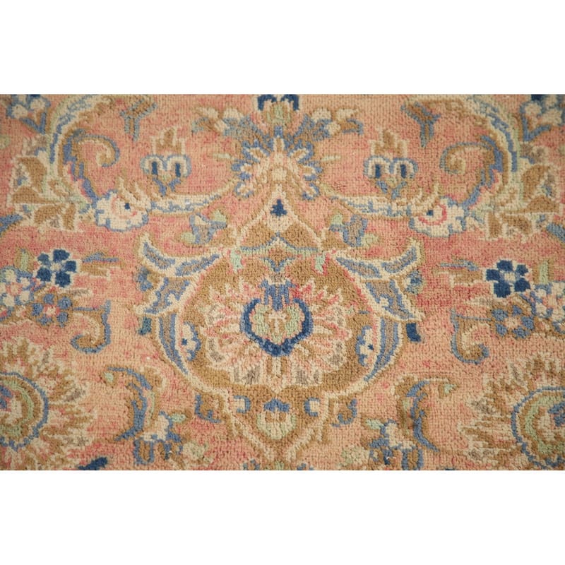 Hand Knotted Oriental 100% Wool Carpet Traditional Floral Coral Mashad Area Rug - 12' 5'' X 9' 3''