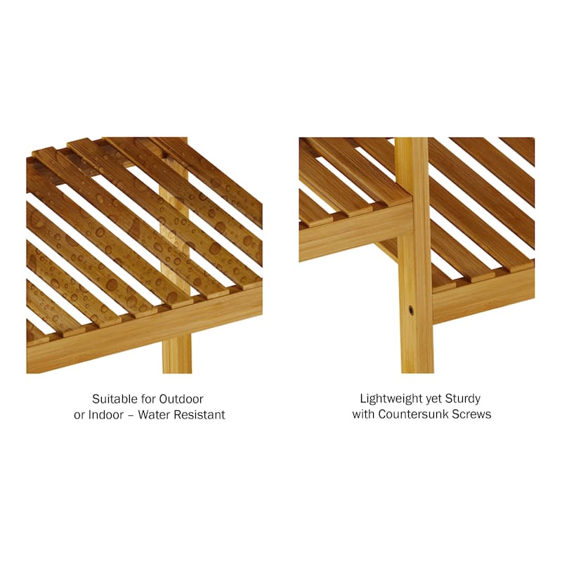 Multi-Level Plant Stand - Freestanding 9-Tier Bamboo Shelf - Indoor/Outdoor Shelving Unit by Havenside Home - 38.25 x 13 x 39.5