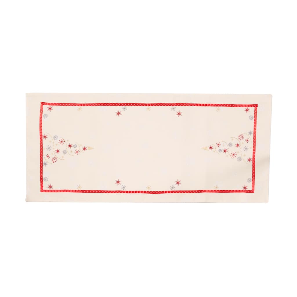 Festive Christmas Tree Embroidered Table Runner