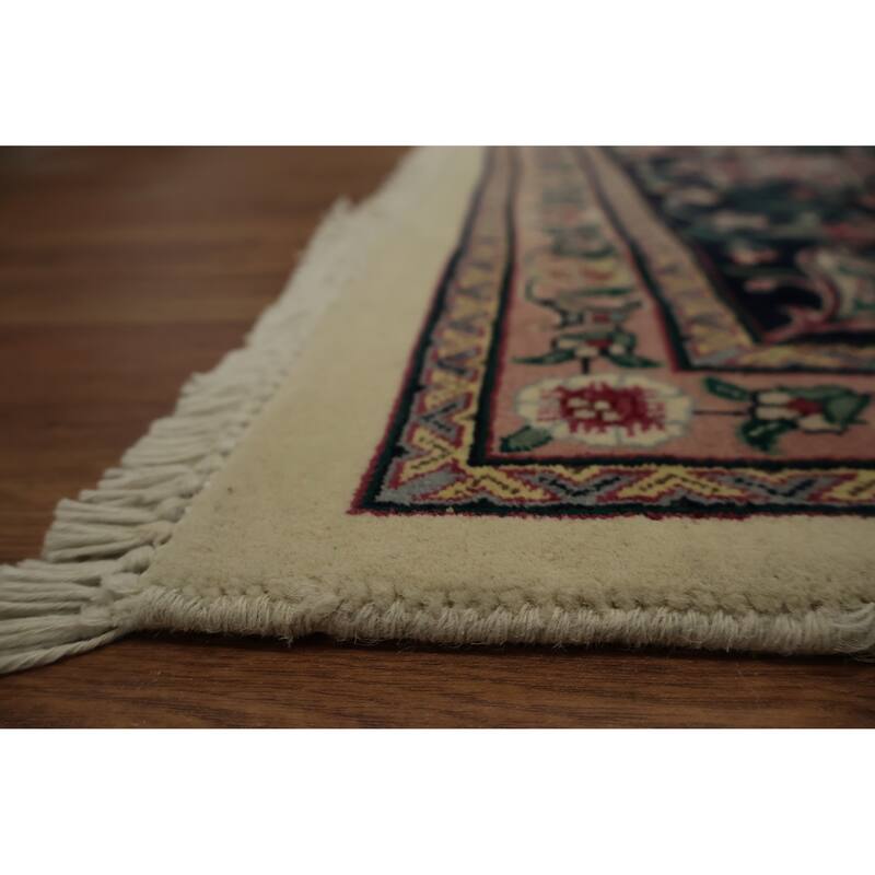 Hand Knotted Oriental 100% Wool Carpet Traditional Floral Beige & Ivories Aubusson Area Rug - 12' 3'' X 9' 1''