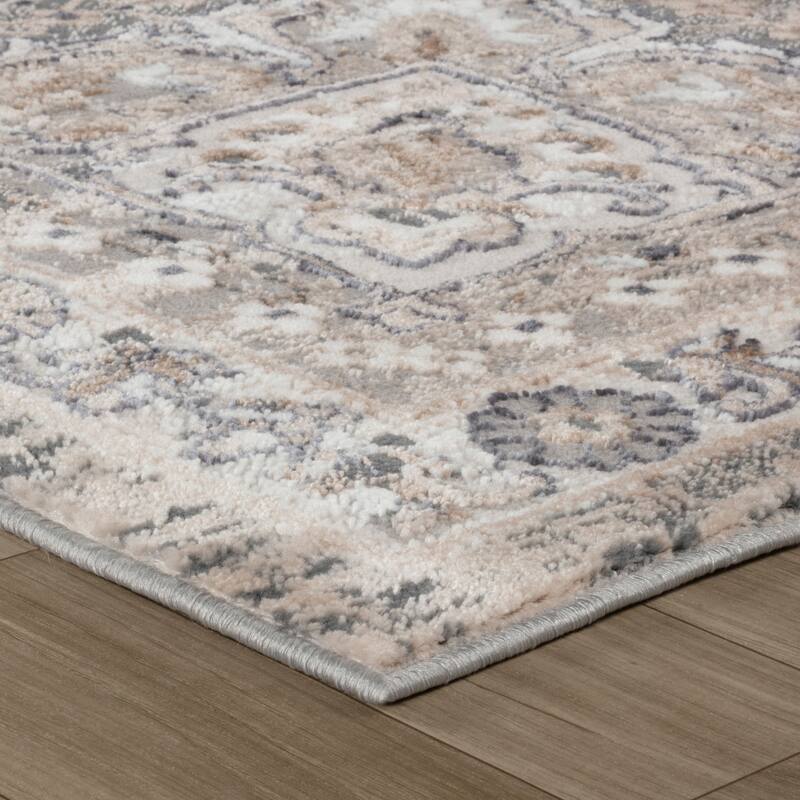 Rug Branch Atlas Distressed Classic Indoor Area Rug, Grey Beige