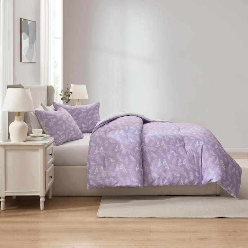 Empyrean 3PC Reversible Botanical Printed Comforter Bedding Set