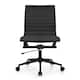 Set of 2 Modern Office Chairs, Upholstered PU Leather Ribbed Armless Mid Back with Metal Frame, Adjustable Height, Tilt