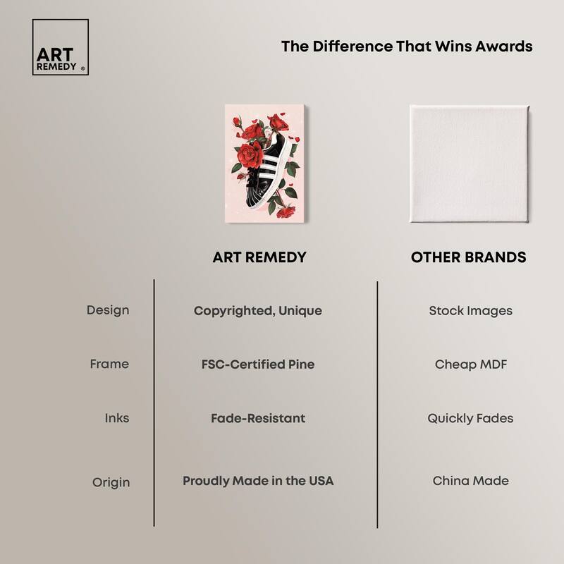 Sporty Sneaker Flowers Canvas by Art Remedy, Gallery Wrapped