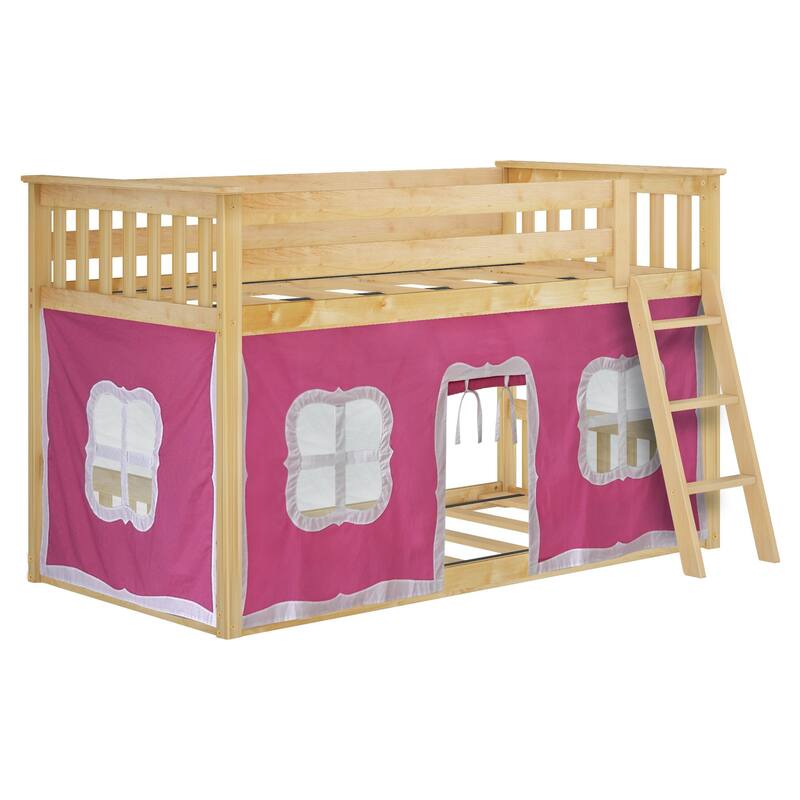 Max and Lily Twin over Twin Low Bunk with Curtains
