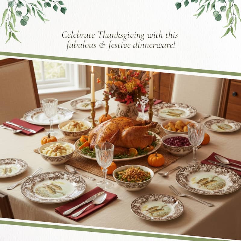 Spode Woodland Dinner Plate Fish Collection - 10.5 inch