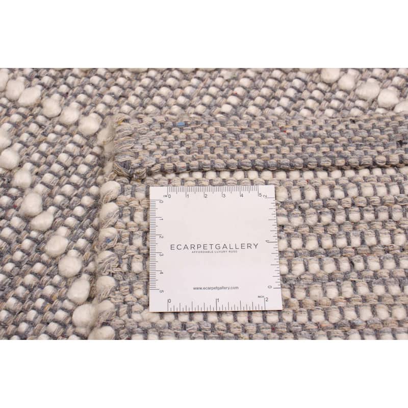 ECARPETGALLERY Braid weave Sienna Taupe Wool Rug - 5'11 x 8'10