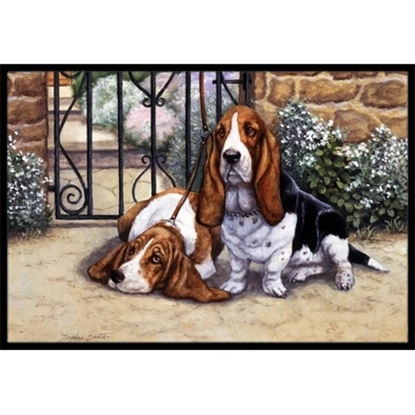 Carolines Treasures BDBA0312JMAT Basset Hound at the Gate Indoor or Outdoor Mat 24 x 36