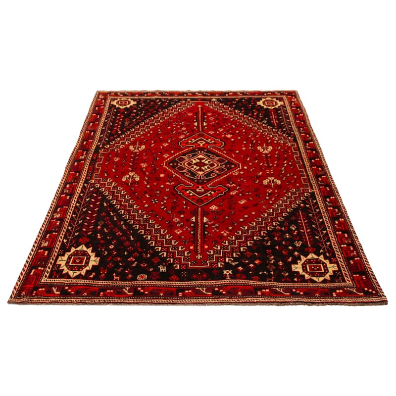 ECARPETGALLERY Hand-knotted Melis Red Wool Rug - 7'1 x 9'10