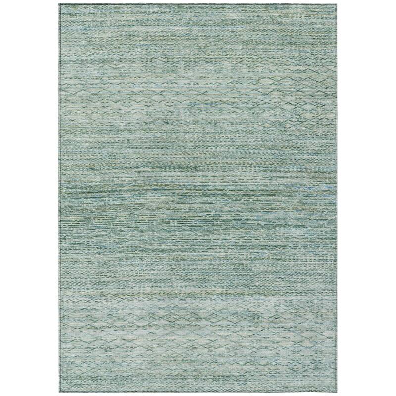 Machine Washable Indoor/Outdoor Modern Trellis Chantille Rug